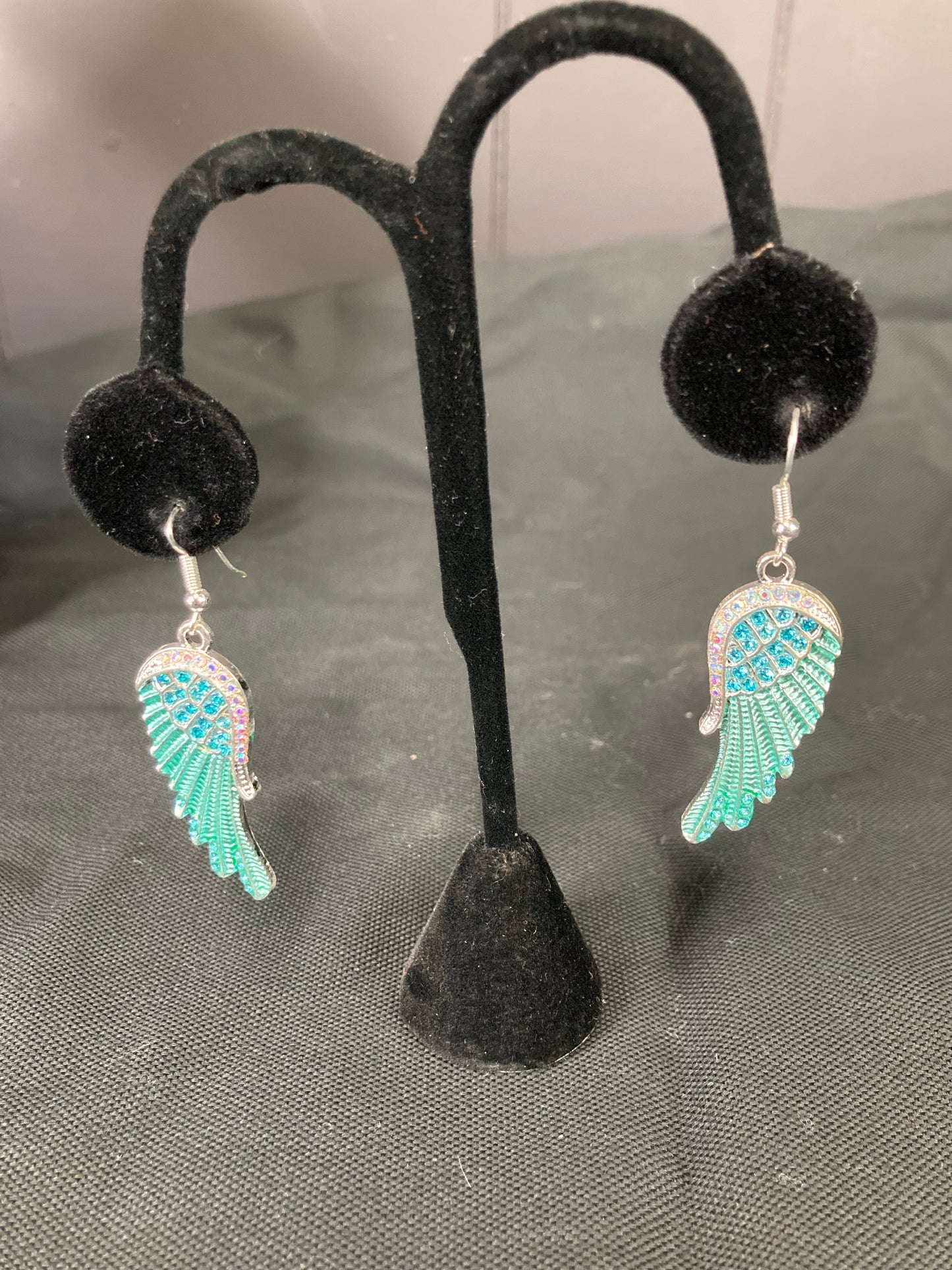Blue Angel Wings Necklace and Earrings