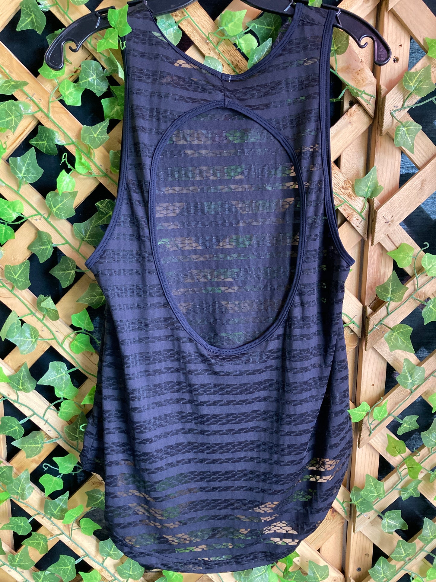 Mesh Open Back Tank Top