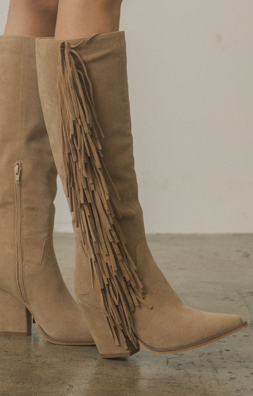 OASIS SOCIETY Out West Knee High Fringe Boots