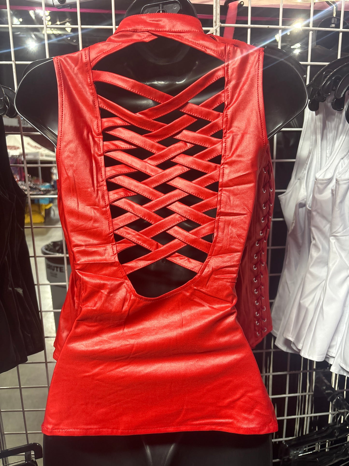 Front Zip Up Detail Corset Top