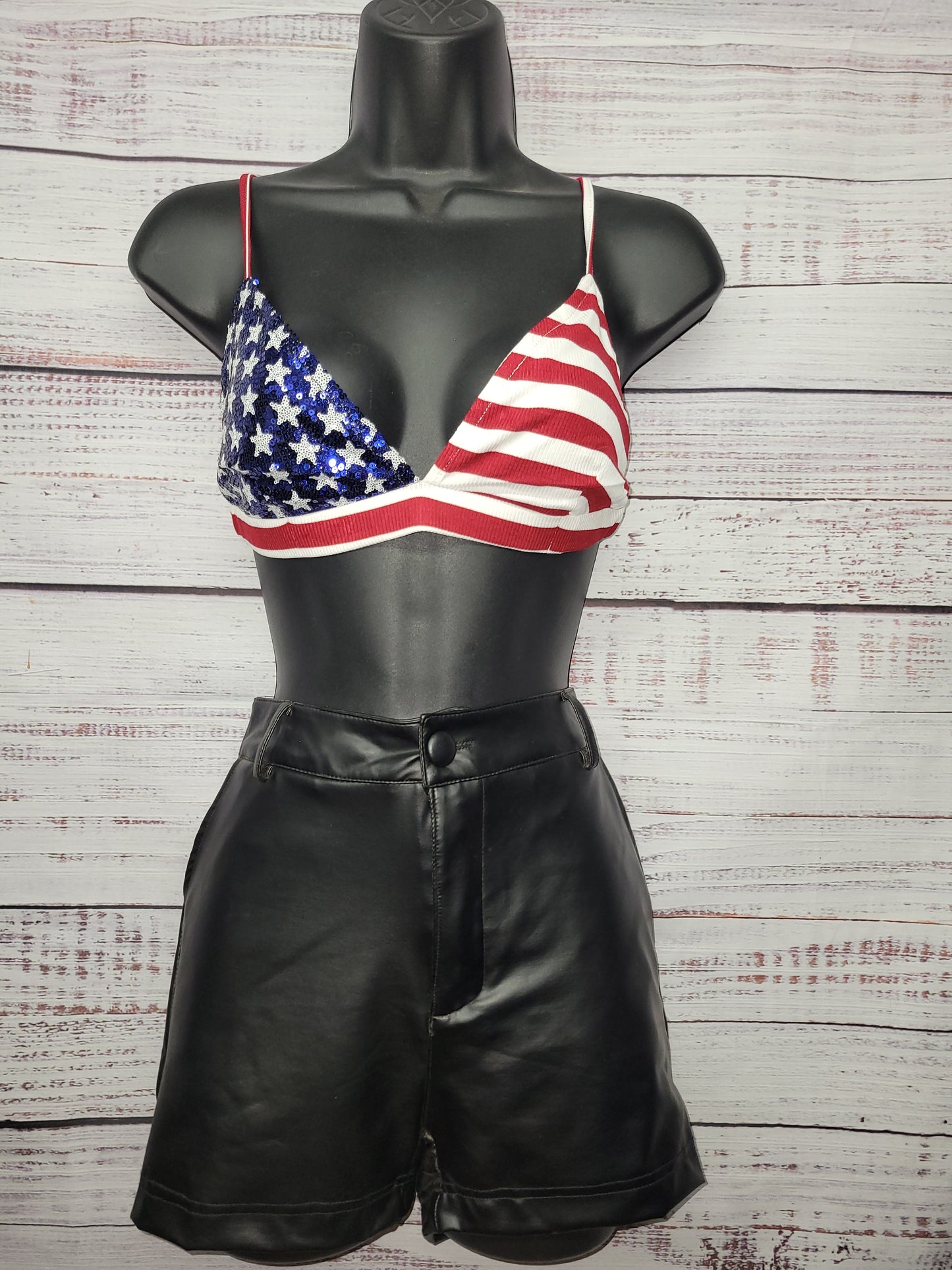 Bear Dance American Flag Bralette Top