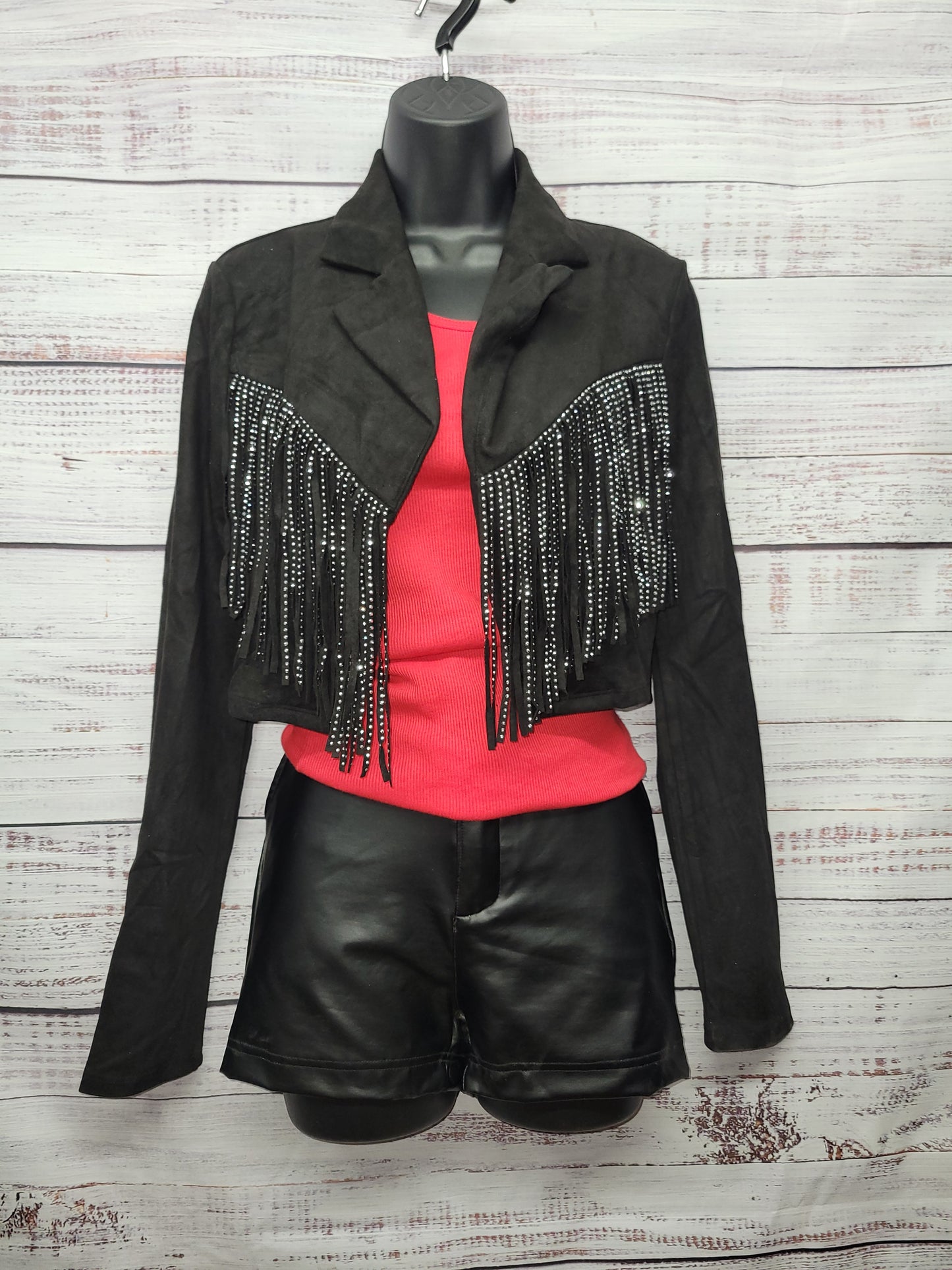 Bear Dance Suede Jacket with Rhinestone Fringe
