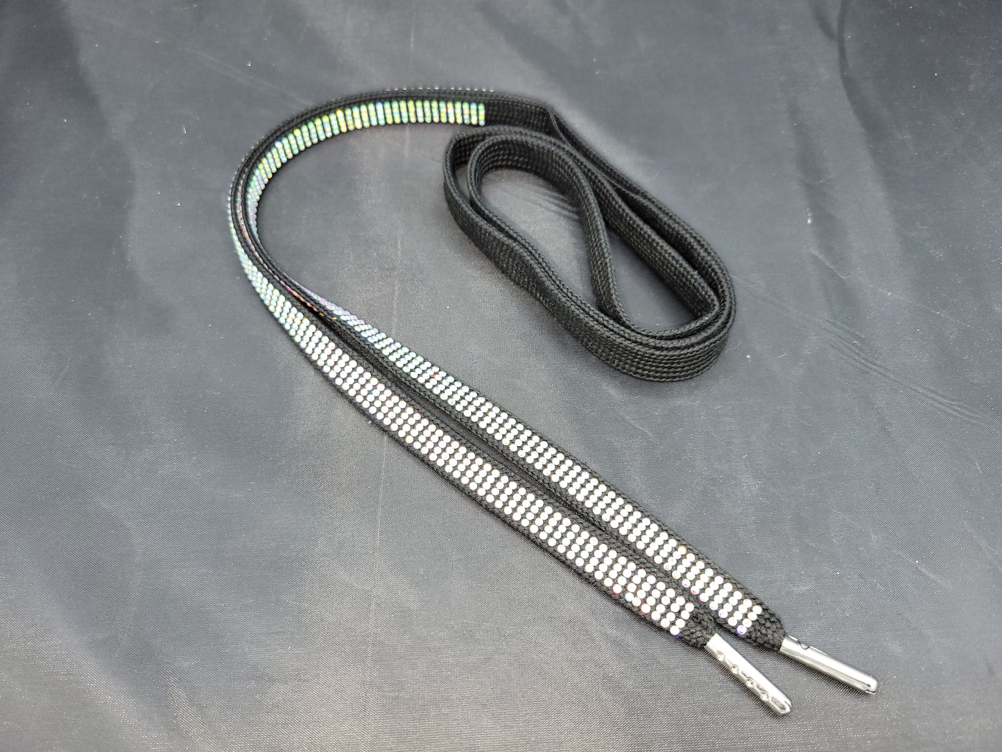 Black rhinestone studded hoodie string