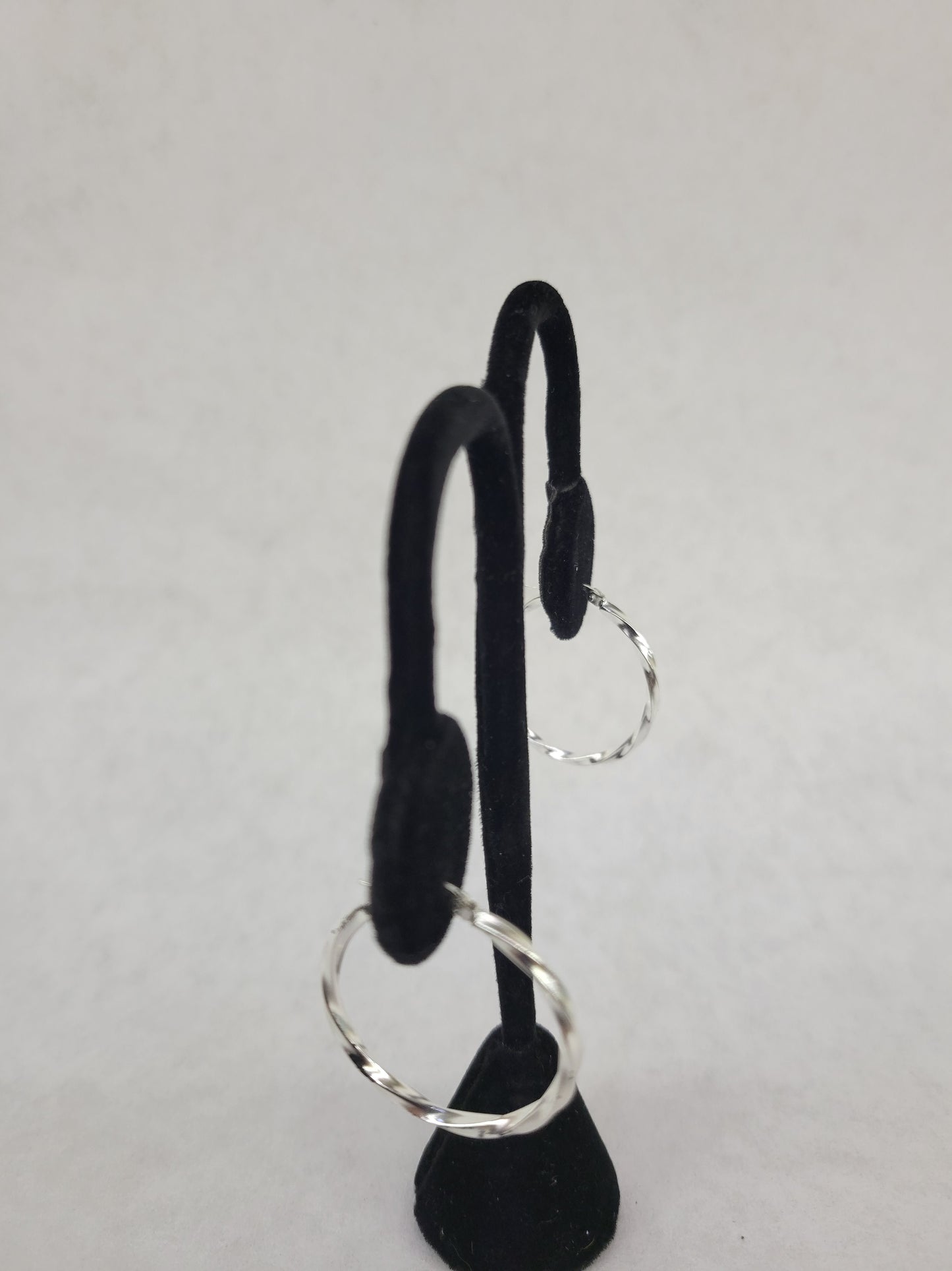 Small Twisted Silver Hoop Earrings