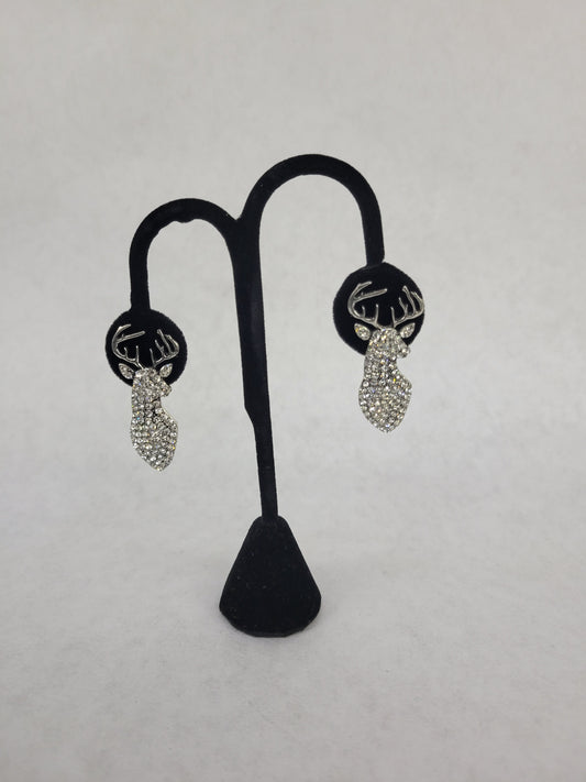 Rhinestone Deer Earrings