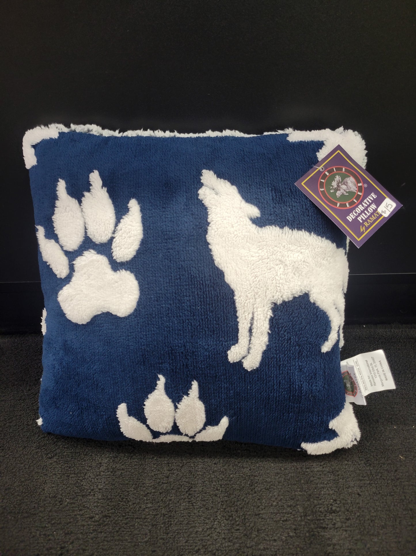 Wolf Sherpa Throw Pillow