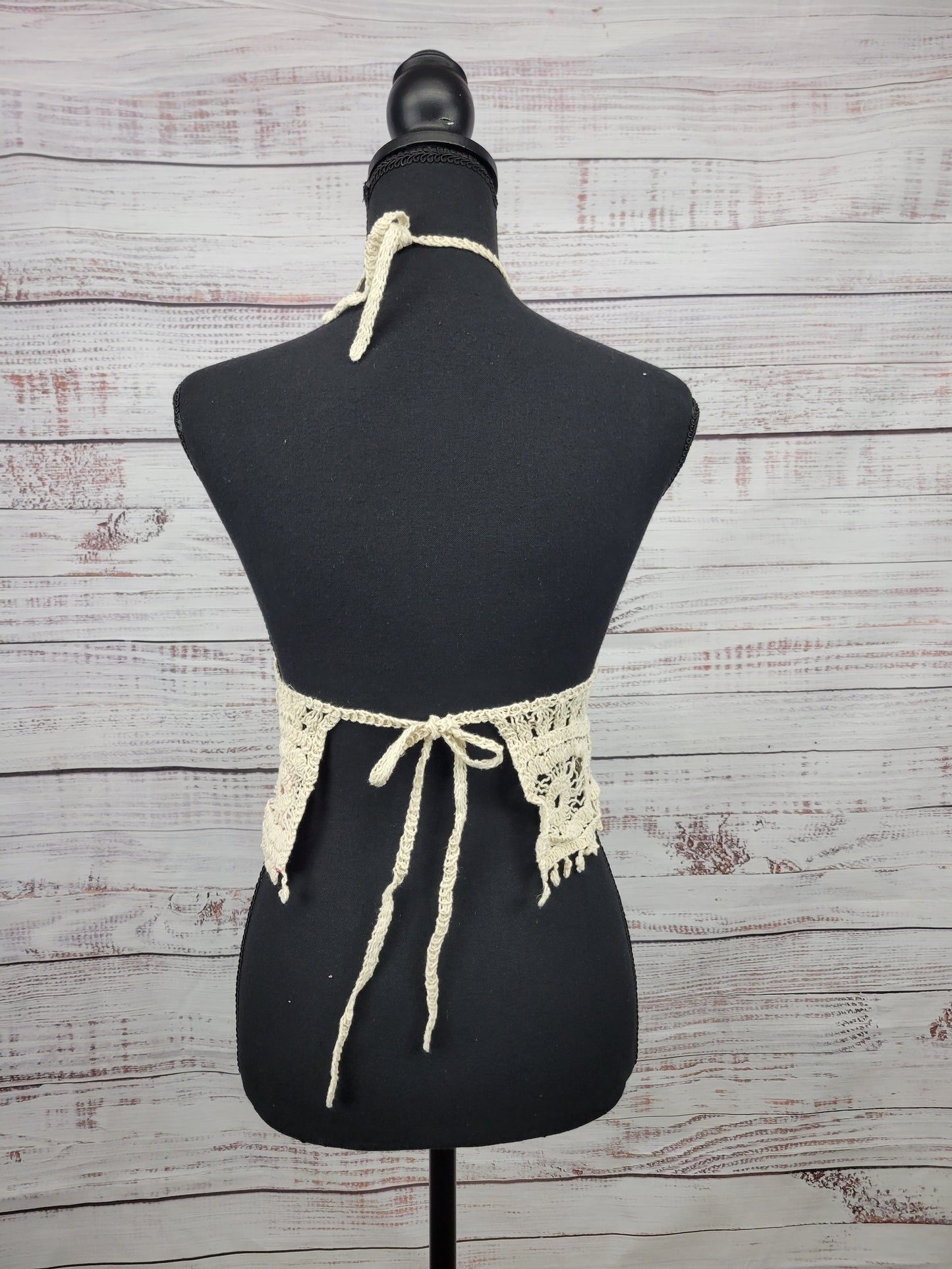 Adora Halter Neck Open Back Crochet Tank Top