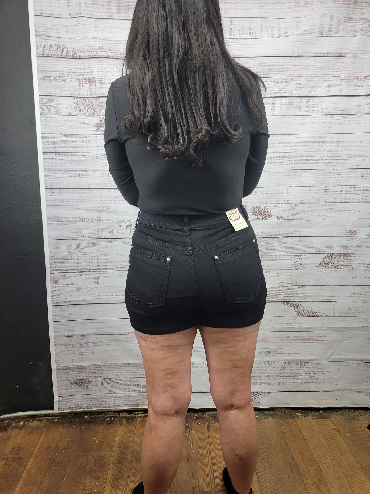 HY Black Jean Shorts