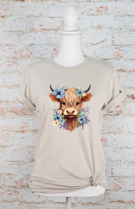 BLUE Baby Highland Cow Graphic Tee