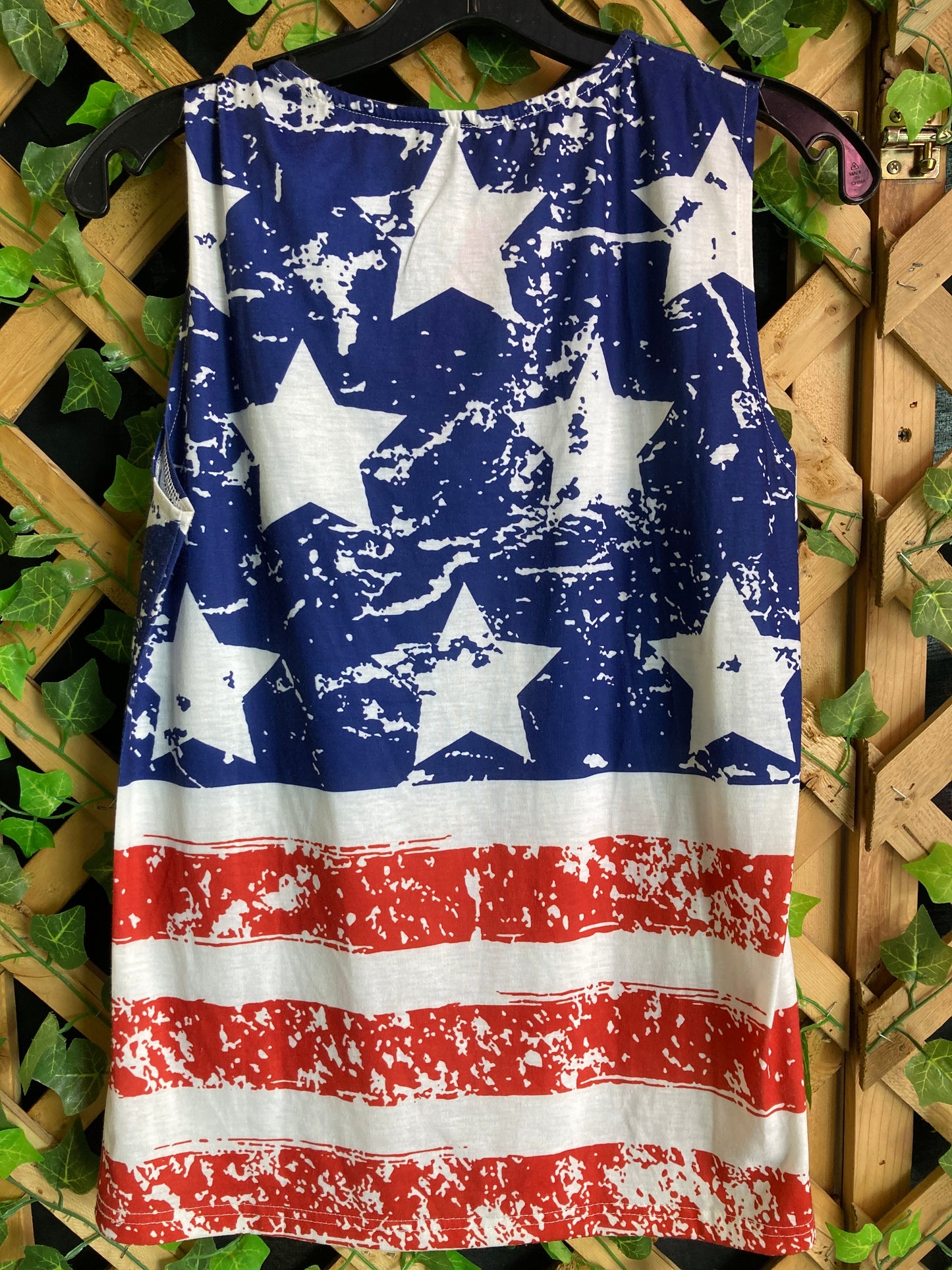 Horizontal Distressed Flag Tank Top