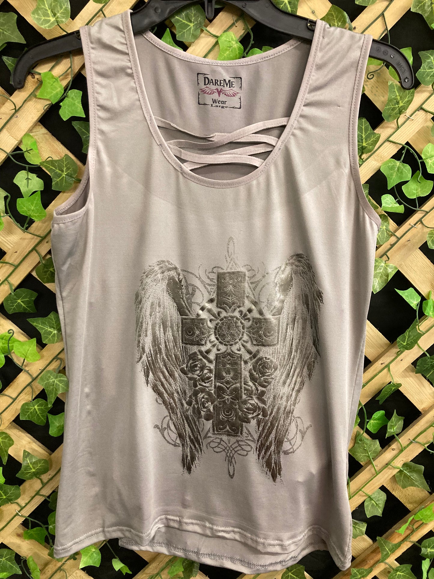 Cross with Angel Wings Tank Top