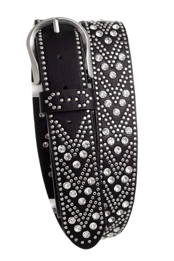 Rhinestone Studded Chevron Women's Belt