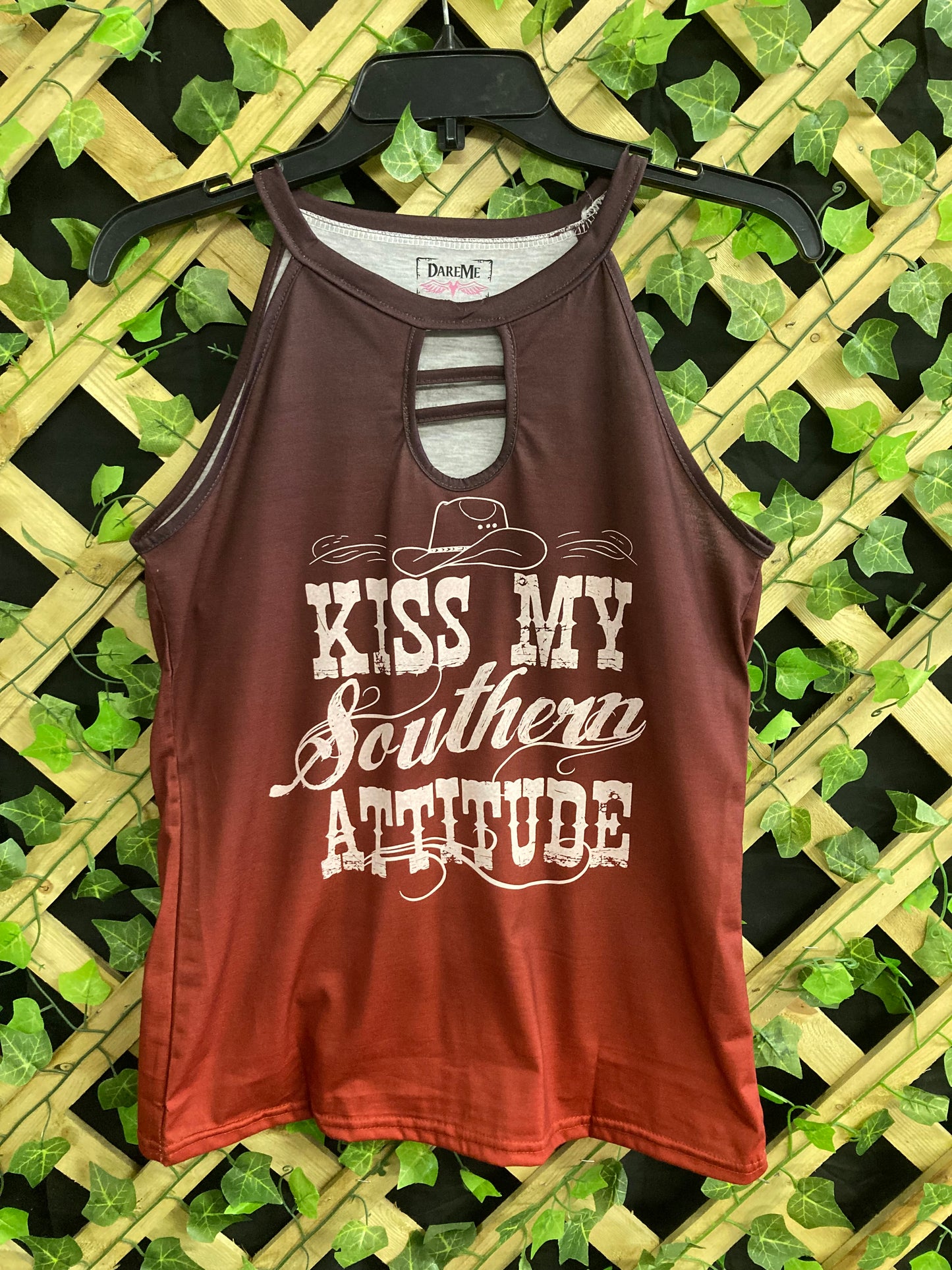 "Kiss My Southern Attitude" Gradient Tank Top