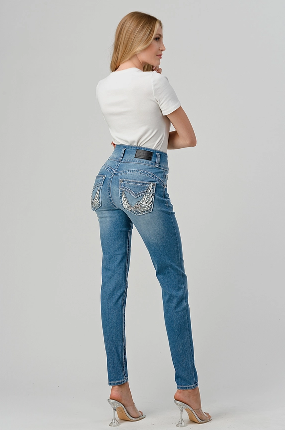 Skinny Embroidered & Embellished Women's Jeans A-02