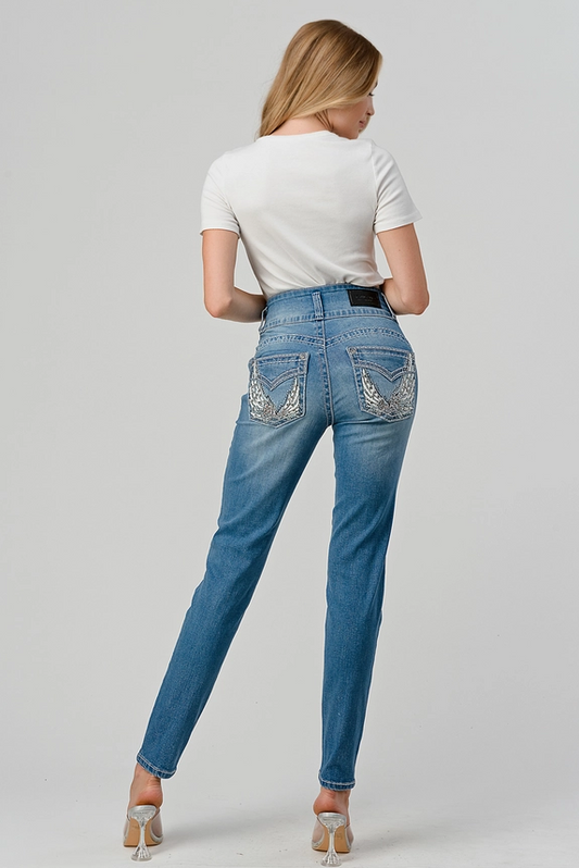 Skinny Embroidered & Embellished Women's Jeans A-02