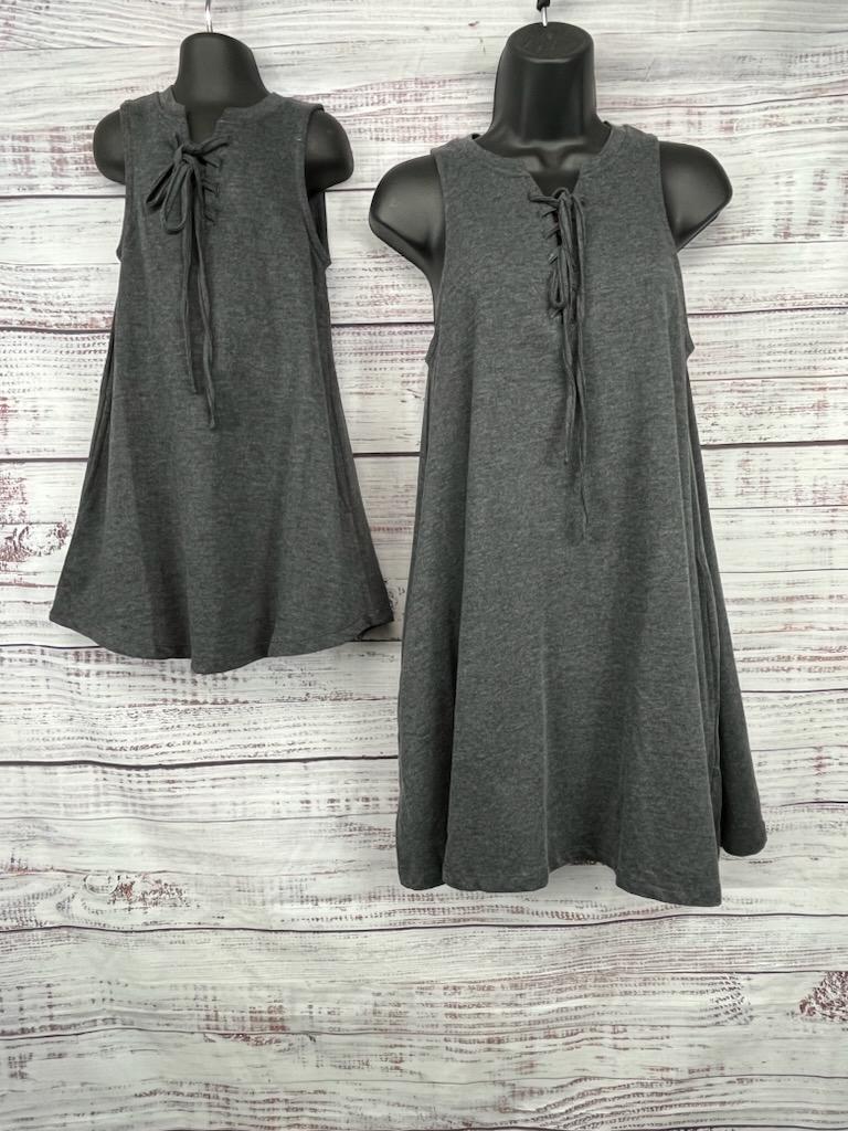 Lagaci Grey Tank Dress With Pockets- Ladies