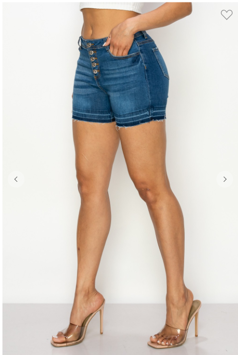 Sexy Button Fly Vintage Wash Denim Shorts