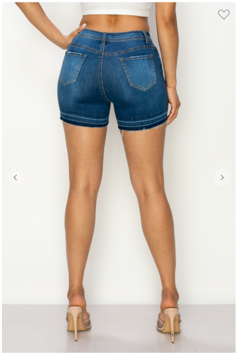 Sexy Button Fly Vintage Wash Denim Shorts