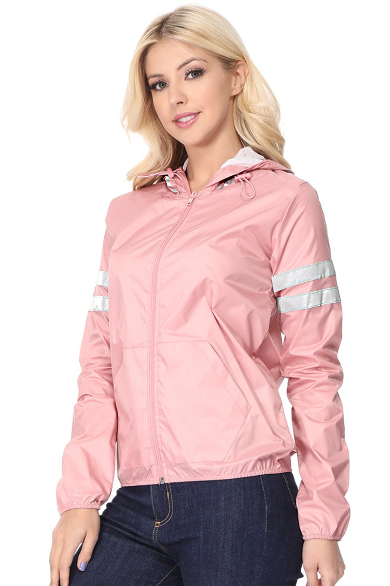 Water Repellent Jacket With Love Tapping On Hood