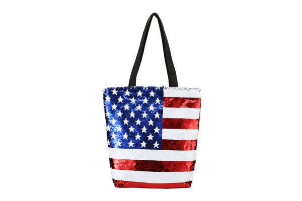 Nima American Flag Sequins Tote Bag