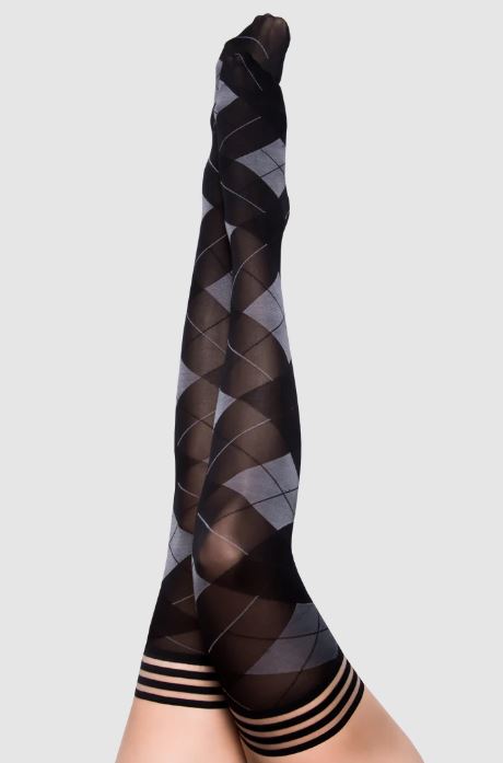 Kix'ies Kimmie: Not Your Grandma's Argyle Thigh Highs