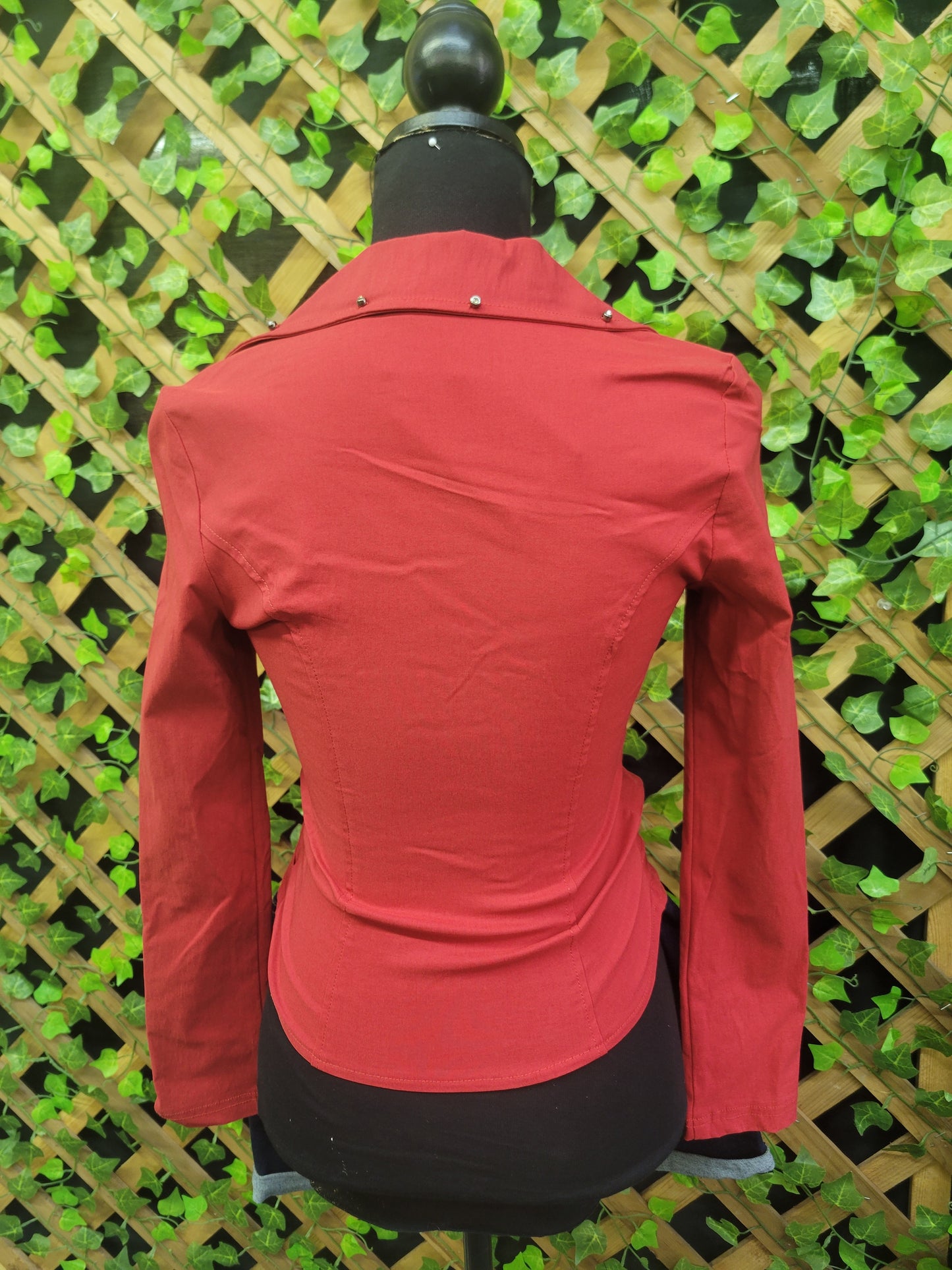Hearts Rob Red Zipper Front Closure Buckle Side Jacket