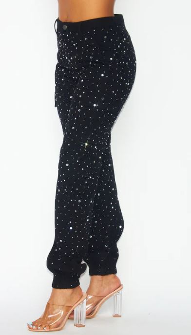 Rhinestone Cargo Pants