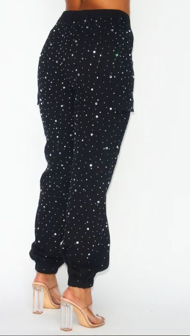 Rhinestone Cargo Pants