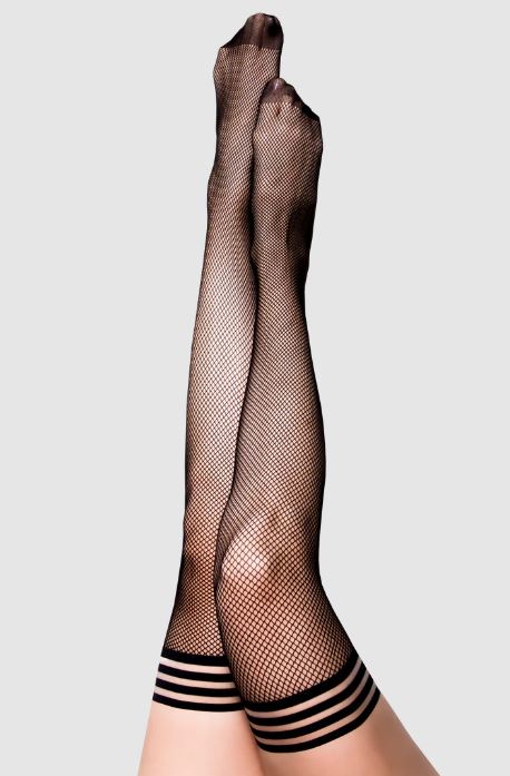 Kix'ies Sam: Fall Hook, Line, & Sinker Fishnet Thigh Highs