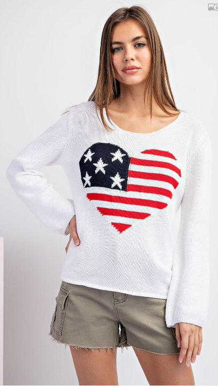 American Heart Flag Sweater Top
