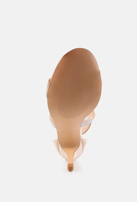 London Rag Queen Bee Rhinestone High Heeled Sandals