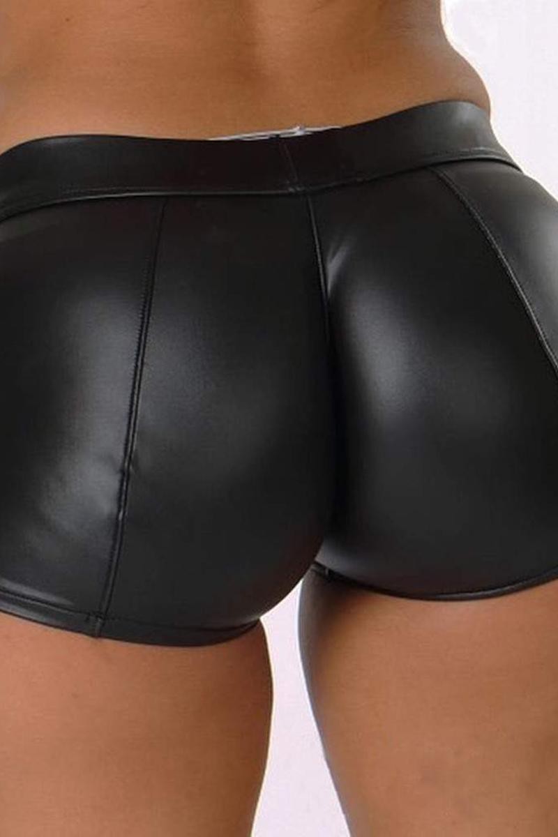 Faux Leather Spandex Shorts