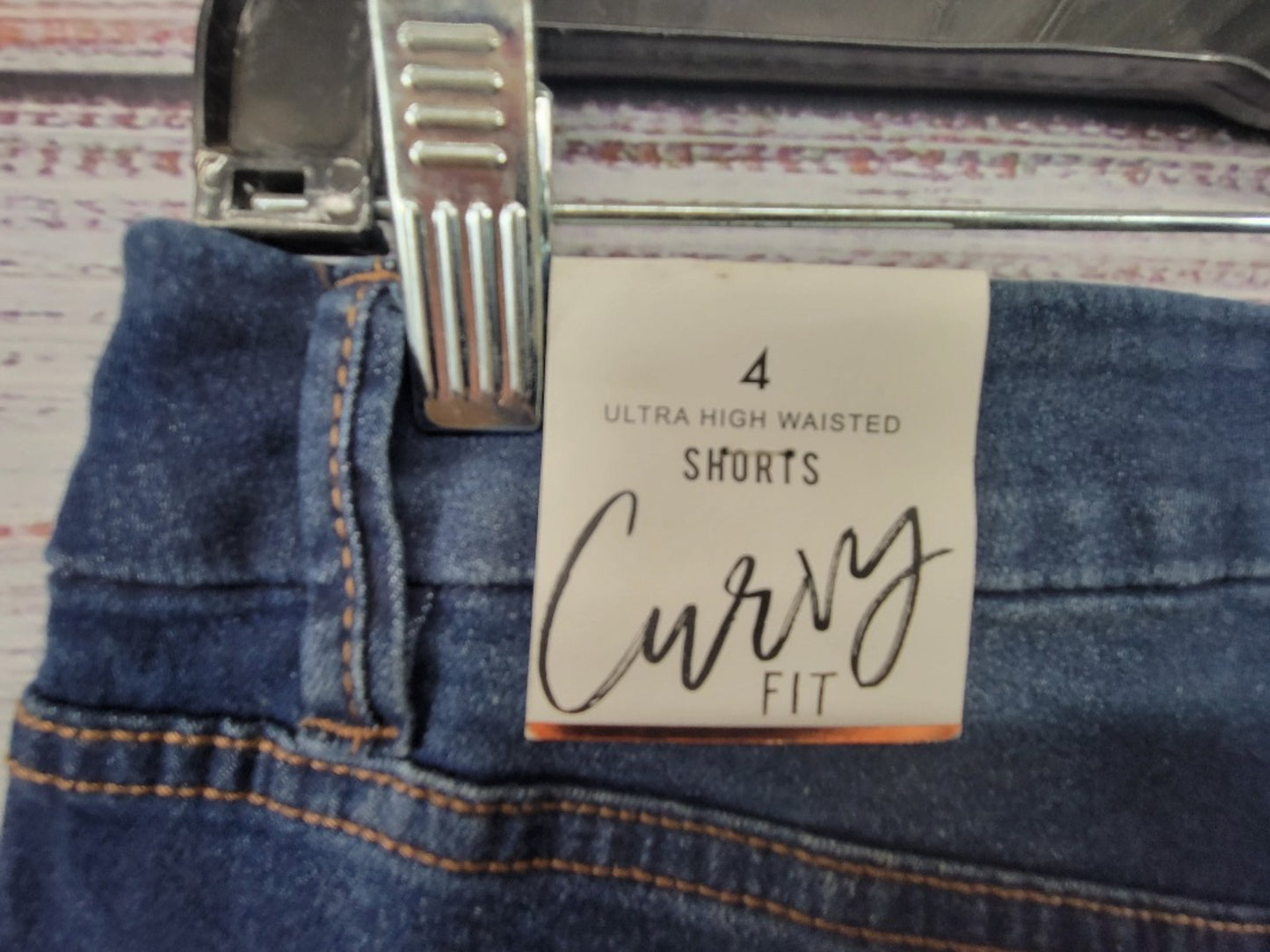 Curvy fit ultra high jean shorts