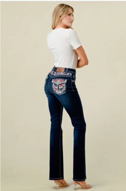 Westfield Eagle WT-701 Bootcut Embroidered Stretchy Bling Jeans