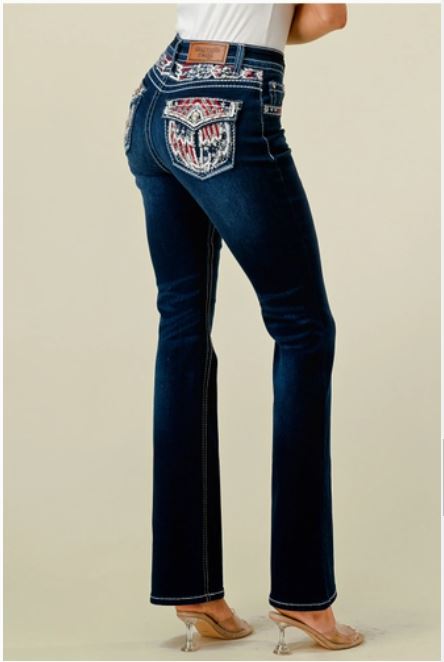 Westfield Eagle WT-701 Bootcut Embroidered Stretchy Bling Jeans