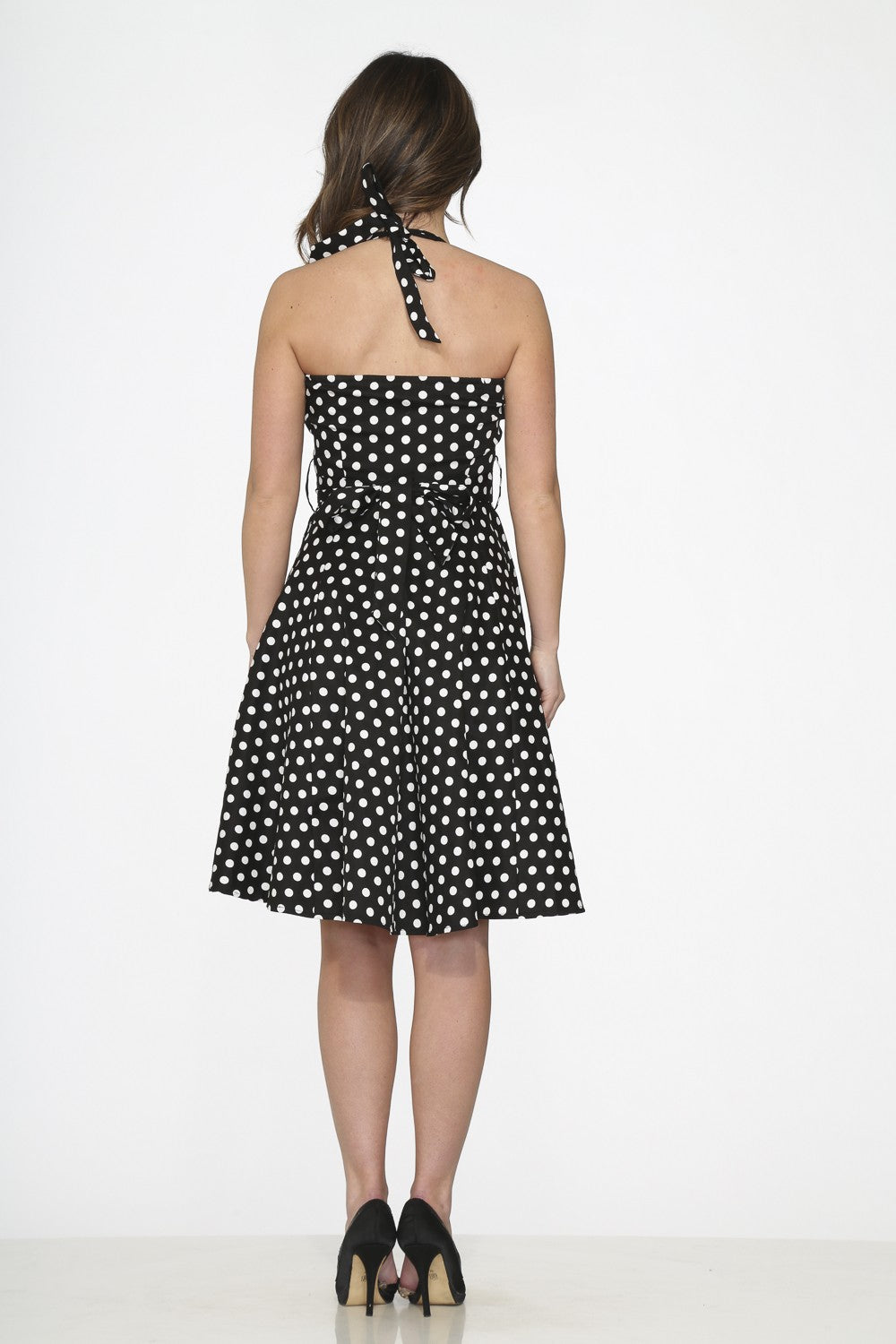 Black Polka Dot Swing Dress