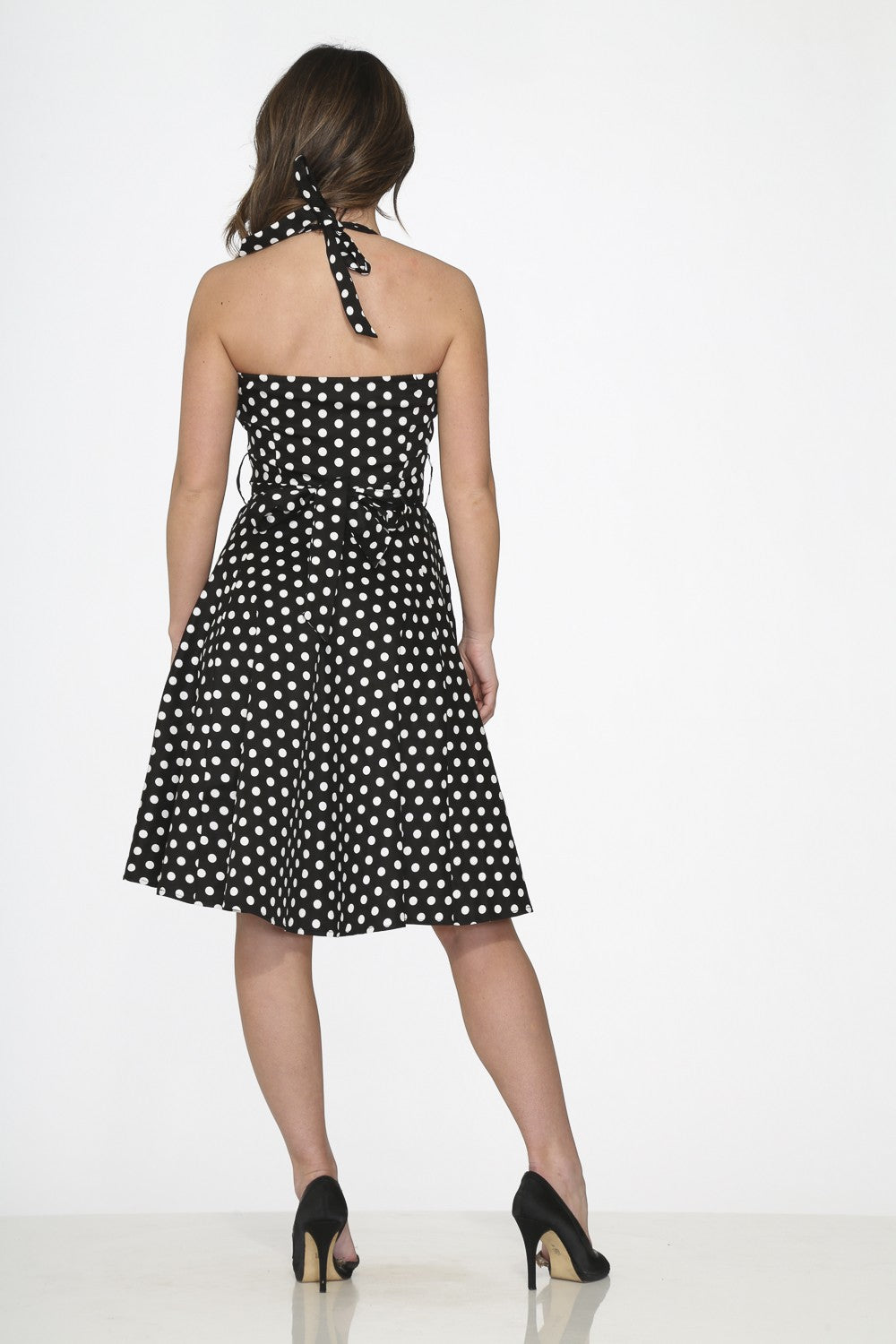 Black Polka Dot Swing Dress