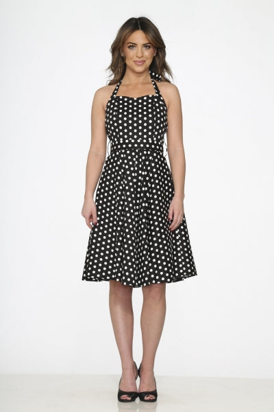 Black Polka Dot Swing Dress