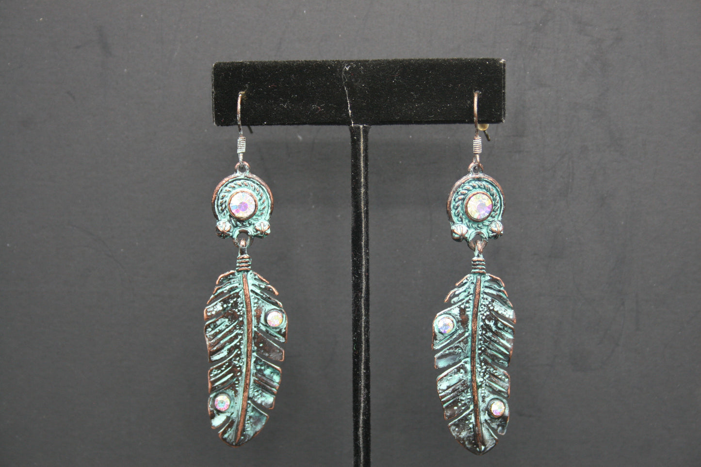 Turquoise Feather Earrings