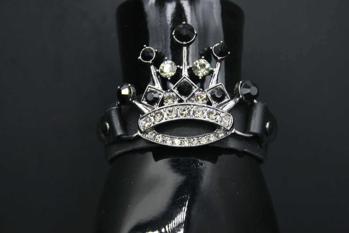 Leather Crown Bracelet