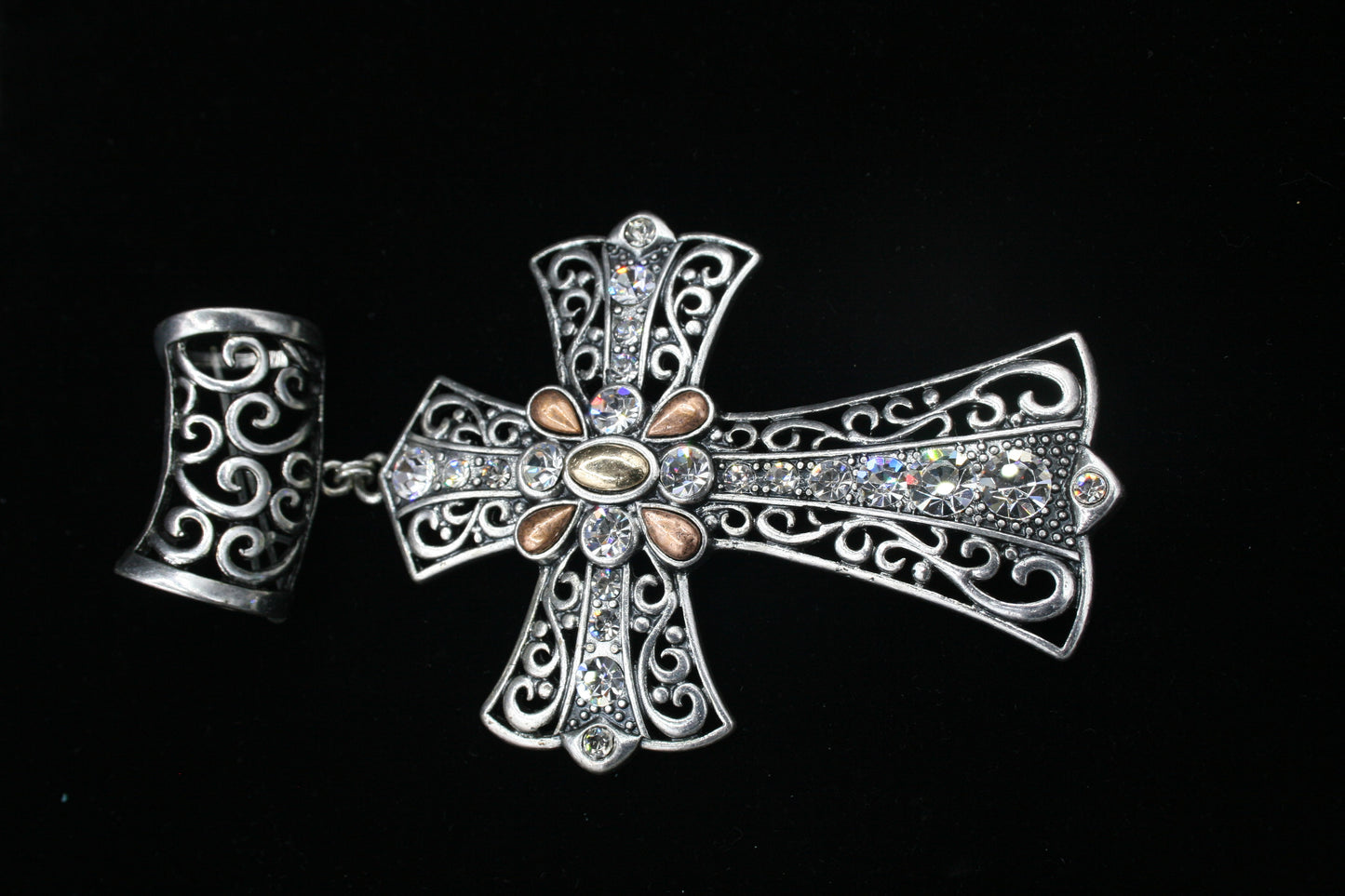 Silver Cross Scarf Pendant