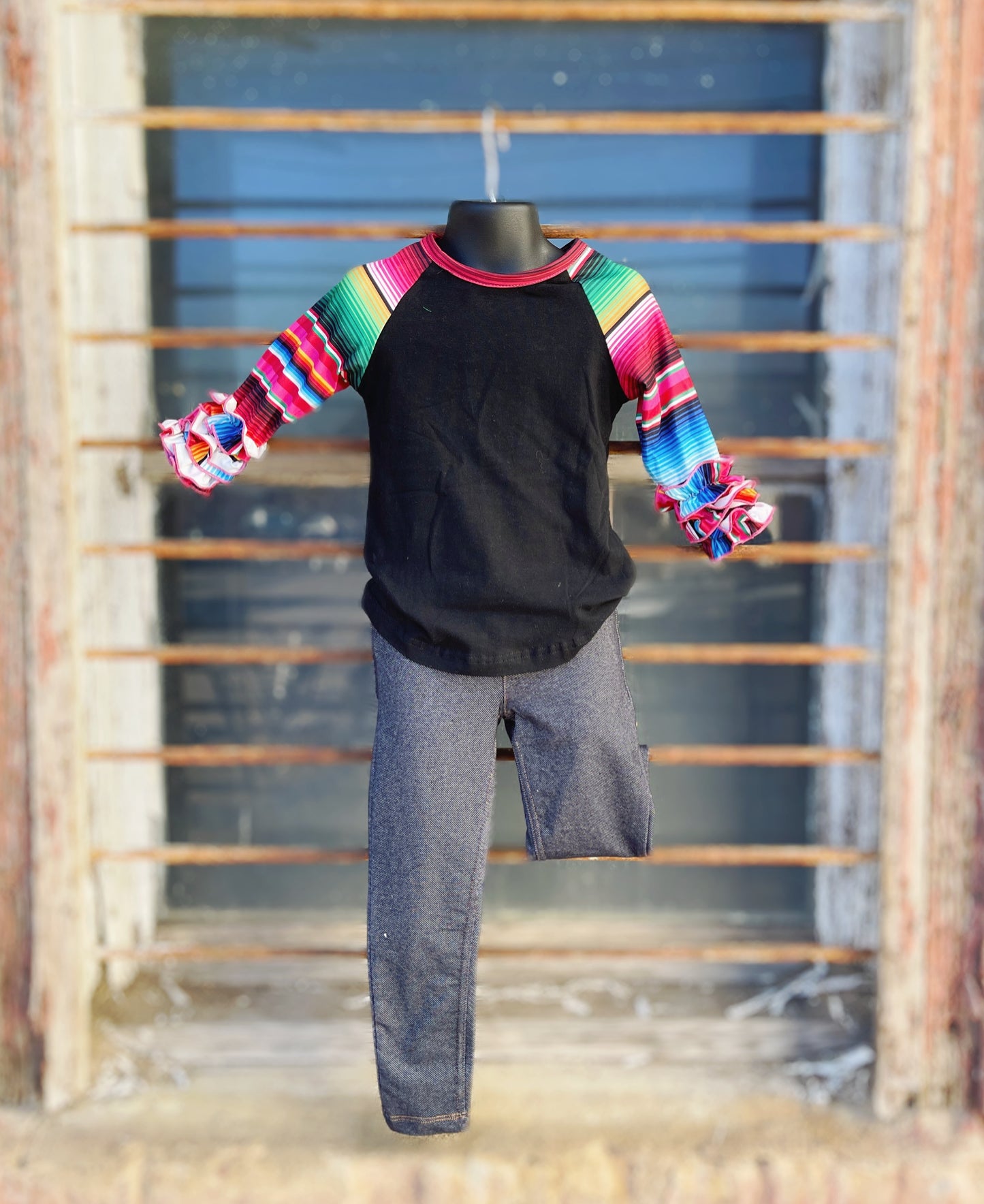 Colorful Stripe Toddler Raglan Top