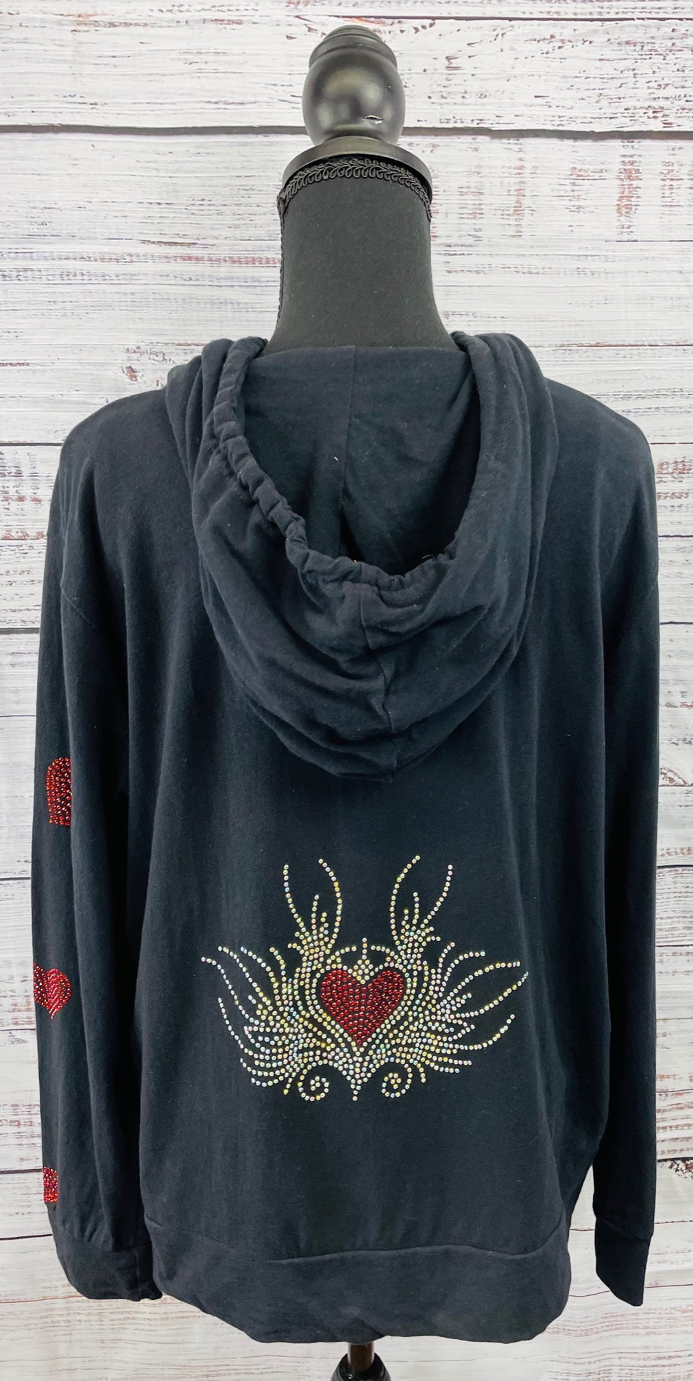 Flaming Heart Lightweight Zip Up Hoodie