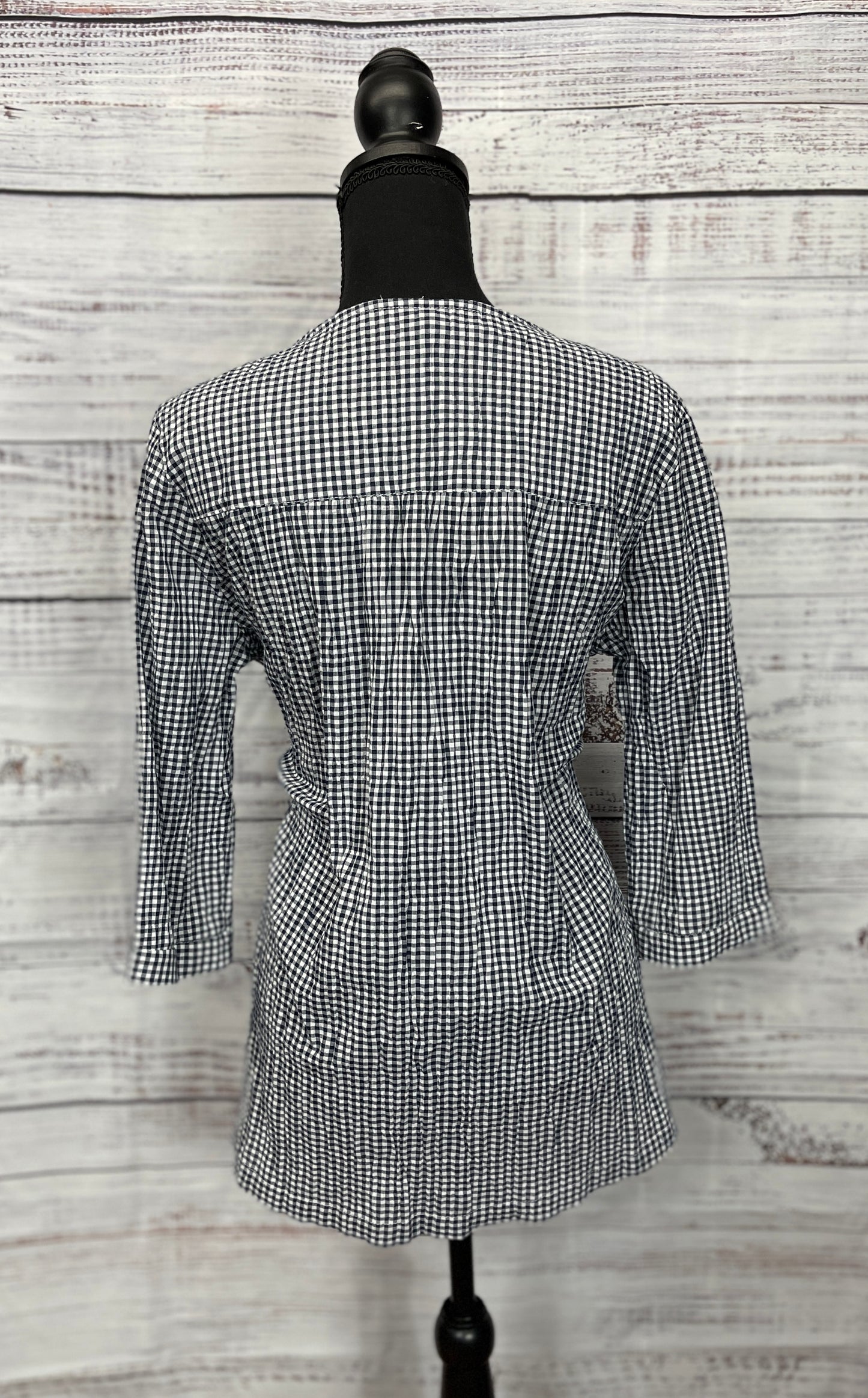 Blue Checkered Tunic Top