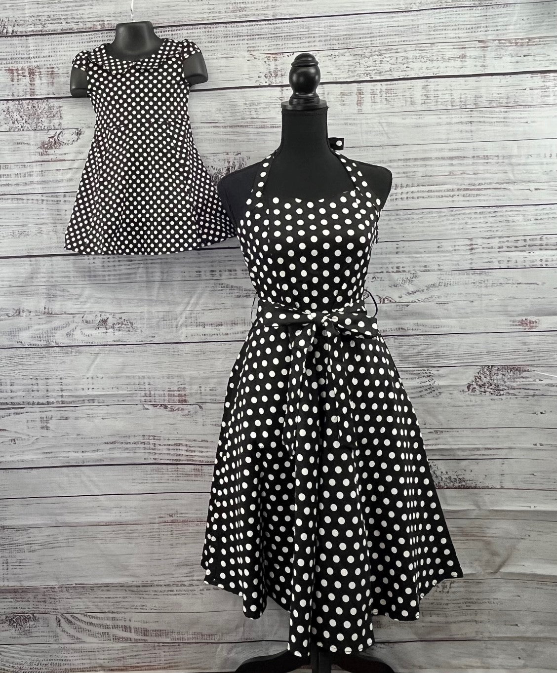 Black Polka Dot Swing Dress