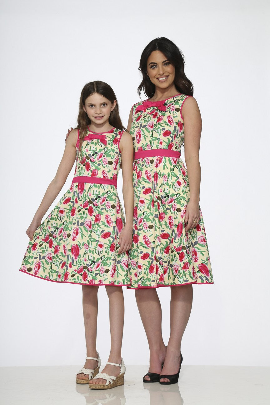 Floral Rose Garden Swing Dress