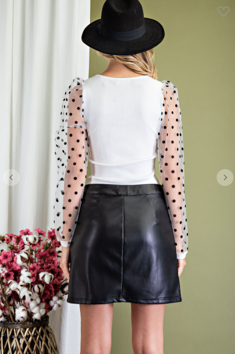 Zip Front Leather Skirt