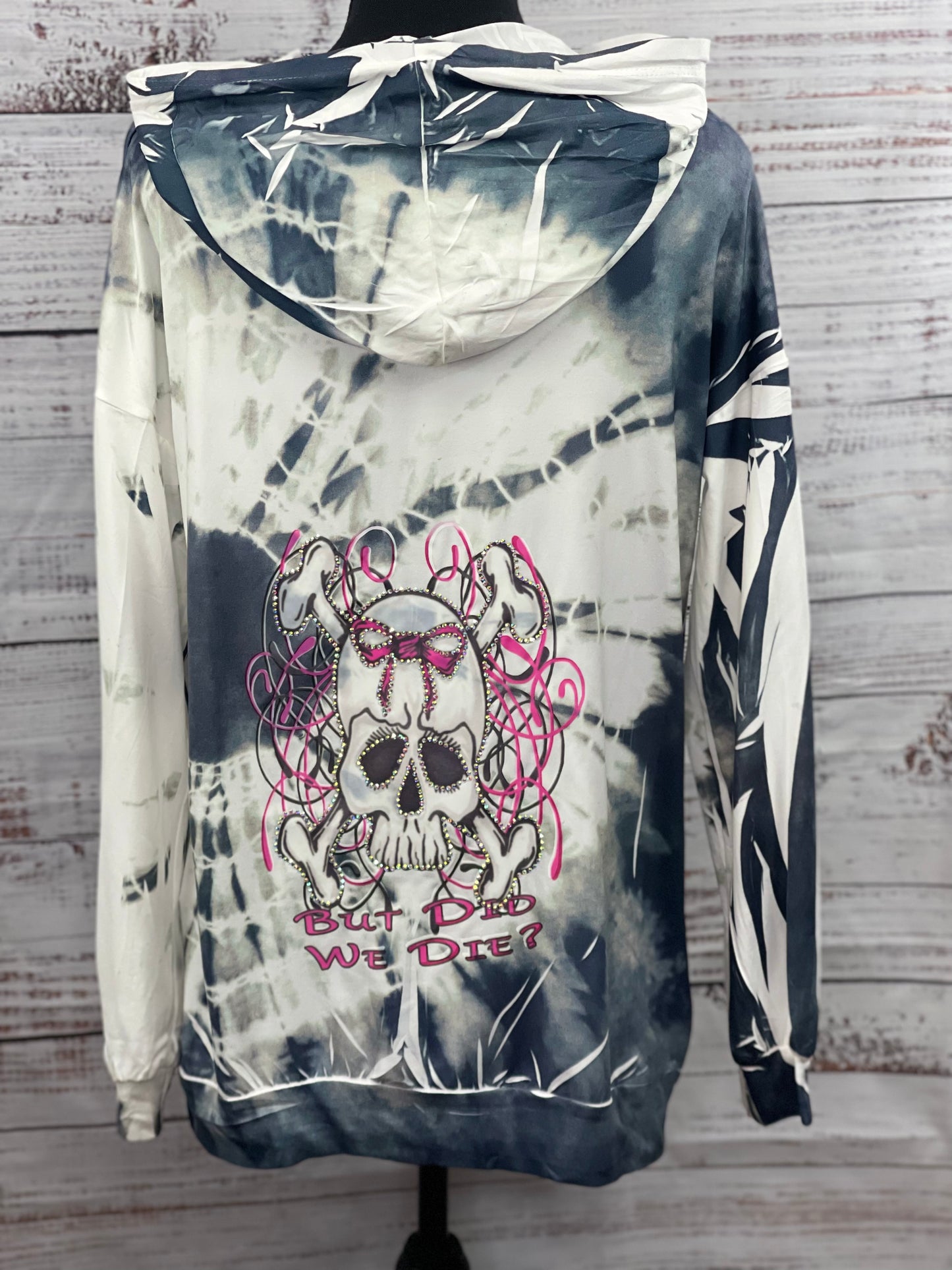 BDWD Tie Dyed Grey White Hoodie