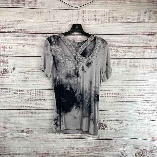 Vocal Tie Dye Criss Cross Top With Keyhole Cut-Out