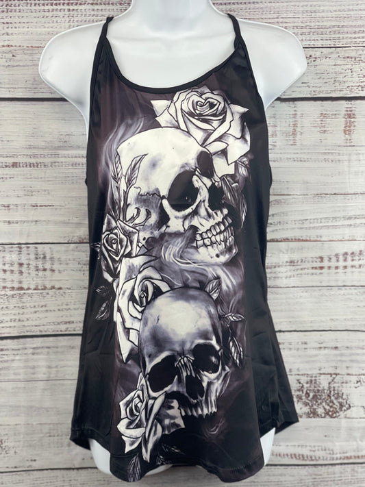 Crossback Skull and Roses Tank Top